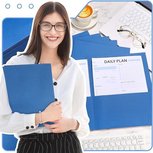 Cholemy 150 Pack Paper Folders with 2 Pockets 9.5" x 11" Two Pocket Folders Bulk Assorted Colors File Folder with Business Card Slot Letter Size Pocket Folders for School Office(Purple) in Kuwait