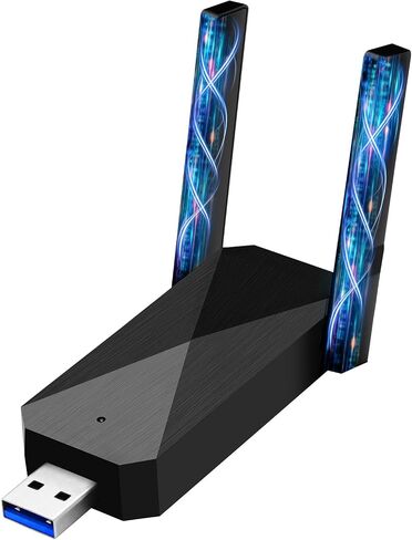 محول WiFi 6 USB للكمبيوتر الشخصي لسطح المكتب ، AX1800 WIFI Adapter 2.4G/5G محول شبكة لاسلكية خالية من السائق المزدوجة مع هوائي عالية الكسب ، WPA3 ، حجم السفر ، يدعم Windows 11/10 in Saudi Arabia