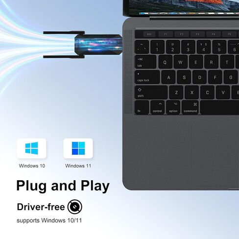 محول WiFi 6 USB للكمبيوتر الشخصي لسطح المكتب ، AX1800 WIFI Adapter 2.4G/5G محول شبكة لاسلكية خالية من السائق المزدوجة مع هوائي عالية الكسب ، WPA3 ، حجم السفر ، يدعم Windows 11/10 in Saudi Arabia