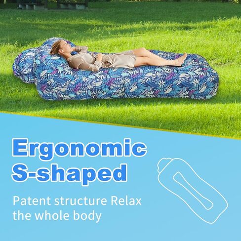 أريكة قابلة للنفخ ، أريكة هواء التسكع قابلة للنفخ | عدم تفجير الأريكة | تصميم مريح ، أرائك الهواء في الهواء الطلق للتخييم والمتنزه والشاطئ ، ترقية ملحقات التخييم الخاصة بك in Kuwait