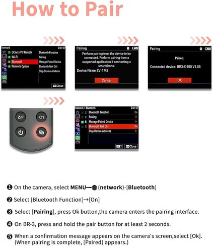 Hanpusen Wireless Rechargeable Camera Remote Control for Sony ZV-1F, ZV-E10 in Kuwait