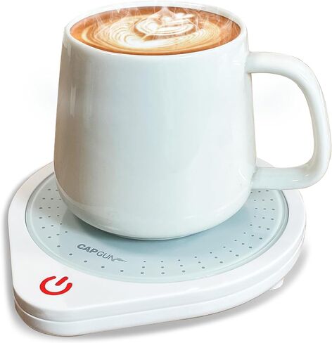تدفئة كوب القهوة الكهربائية للمكتب ، 75 ℃ تدفئة دقيقة وإغلاق تلقائي ، كوب مقاوم للانسكاب أكثر دفئًا للقهوة/الشاي/الحليب/الشوكولاتة الساخنة (أبيض) in Kuwait