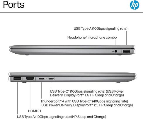 HP Envy x360 2-in-1 14 inch 2K Touchscreen Laptop, Intel 12-Core Ultra 7 155U, 16GB RAM, 1TB PCIe SSD, Backlit KB, Wi-Fi 6E, Fast Charge, Camera, Thunderbolt 4, HDMI, Win 11 Pro, w/BWE Accessories in Saudi Arabia