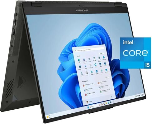 Asus Vivobook S 16 Flip 2-in-1 Captop ، 16 "شاشة تعمل باللمس FHD ، Intel Core I5-1335U ، ذاكرة الوصول العشوائي 8 جيجا بايت ، 512 جيجا بايت SSD ، لوحة مفاتيح الإضاءة الخلفية ، الأسود في منتصف الليل ، Windows 11 Home (متجدد) in Saudi Arabia