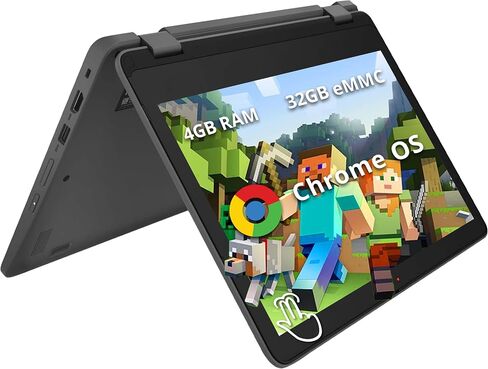 Lenovo 300e Yoga Chromebook Gen 4 11.6" 2-in-1 Touchscreen Chromebook, MediaTek Kompanio 520 Processor, 4GB RAM, 32GB eMMC, ‎Integrated Graphics, Wi-Fi 6, Chrome OS, Gray (Renewed) in Saudi Arabia