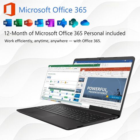 HP 15 LAPTOP for Home أو Work ، Windows 11 Pro مع Microsoft Office 365 ، 15.6 "شاشة LED FHD ، ذاكرة الوصول العشوائي 16 جيجا بايت ، 1 تيرابايت SSD ، Copilot AI ، معالج AMD قوي ، منفذ Ethernet ، قارئ بطاقة SD ، WOWPC USB in Saudi Arabia