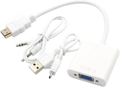to Vga Adapter Audio Full Converter USB Power Cable for Laptop Monitor Projector in Saudi Arabia