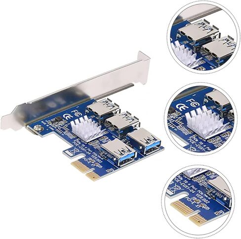 بطاقة توسيع Merryhappy PCI-E إلى محول USB محول الطاقة الموثوق بها جهات اتصال عالية الكفاءة لاستخدام سطح المكتب والكمبيوتر المحمول in Kuwait