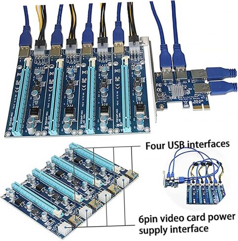 بطاقة توسيع Merryhappy PCI-E إلى محول USB محول الطاقة الموثوق بها جهات اتصال عالية الكفاءة لاستخدام سطح المكتب والكمبيوتر المحمول in Kuwait