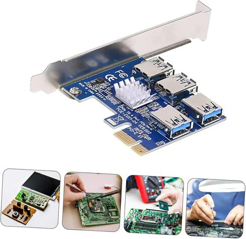 بطاقة توسيع Merryhappy PCI-E إلى محول USB محول الطاقة الموثوق بها جهات اتصال عالية الكفاءة لاستخدام سطح المكتب والكمبيوتر المحمول in Kuwait