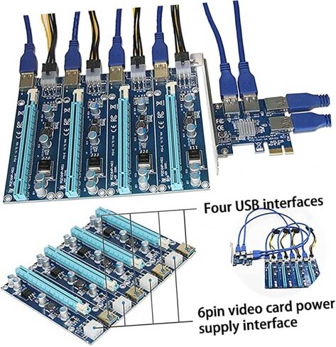 PCI Express to Pets USB Riser Card PCI-E RISER لملحقات الكمبيوتر PCIE USB Extender in Kuwait