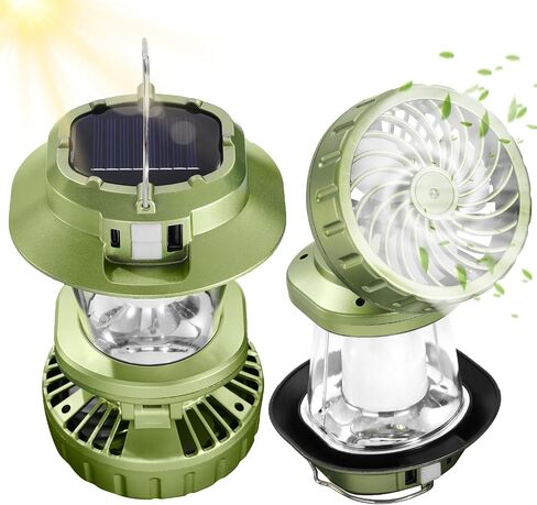 فانوس التخييم 2 عبوة مع مروحة ، وقابلة لإعادة شحن الطاقة الشمسية LED مقاومة للماء الإخراج USB معلقة ضوئية تخيم ضوئية مجموعات البقاء على قيد الحياة لانقطاع طوارئ الطوارئ في الهواء الطلق في الهواء الطلق (4 أوضاع ضوئية) in Kuwait