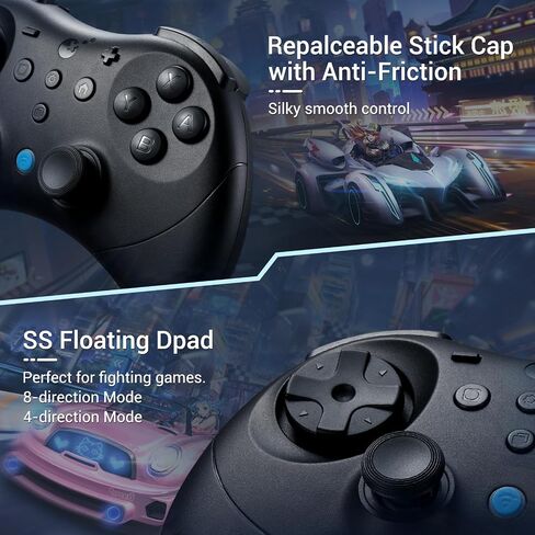 AKNES GuliKit Elves 2 Pro Wireless Gaming Controller for Switch/Switch 2, Windows, iOS and Android - Hall Effect Joysticks, 1000Hz Polling Rate, 3 Rumble Modes, Gyro Aiming - Transparent Black in Saudi Arabia