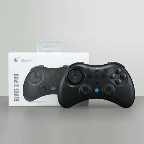 AKNES GuliKit Elves 2 Pro Wireless Gaming Controller for Switch/Switch 2, Windows, iOS and Android - Hall Effect Joysticks, 1000Hz Polling Rate, 3 Rumble Modes, Gyro Aiming - Transparent Black in Saudi Arabia