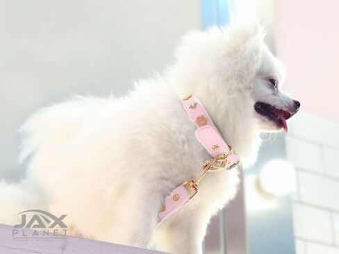 PU Leather Dog Leash with Rhinestone -[X801] Cute Soft Touch Walking Running Leash for Dogs PU Leather Leash for Dogs with Diamond Crystal &Metal Flower Luxury Dog Leash for Small Medium Dogs & Cats in Kuwait