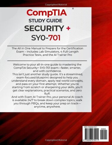 CompTIA Security+ SY0-701 Study Guide: The All in One Manual to Prepare for the Certification Exam – Includes Lab Simulators, 4 Full-Length Practice ... AI Trainer Pro (CompTIA Certification Series) in Saudi Arabia