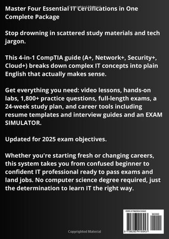 Comptia Security + ، A + ، Network + & Cloud + Exam Prep (4-in-1): الدليل الأكثر اكتمالا وقوة [الفيديو والصوت + مختبرات + اختبارات كاملة الطول + دليل الوظيفي والسيرة الذاتية + 24 التدريبات الأسبوعية ومحاكاة الامتحانات] in Saudi Arabia