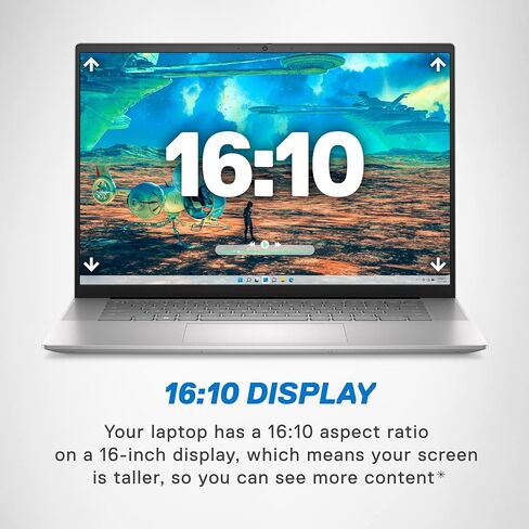 Dell Inspiron16 كمبيوتر الكمبيوتر المحمول Dell Sspiron16 • FHD+ 300nits عرض • Intel-10-Core 7 150U CPU • بصمات الأصابع • Backlit KB • Win 11 Pro PC w/Accessoires للأعمال والطلاب (32GB DDR5 RAM ، 1TB SSD) in Saudi Arabia