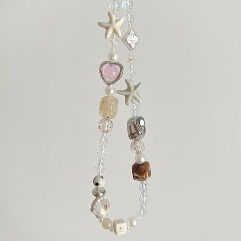 Starfish Heart Phone Wrist Keychain Charm Seashell Charm Charm Wrist Strap Summer Case Phone Case Charms Pearl Pearl Mobile Phone Camera Bracelet Camera Digital Camera Lanyard in Kuwait