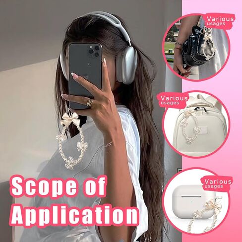 4 أجهزة كمبيوتر لطيفة سحر الهاتف ، حزام سحر ، بيرل ، بذور الفراشة ، زهرة مضادة ، حزام سوار الهاتف ، كيس ، كاميرا ، مدفوعات الهوائية (جمالية Y2K) in Saudi Arabia