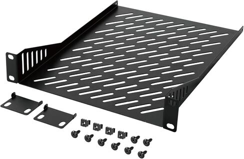Tecmojo 1U Rack Mount Shelf لـ 10 "رف خادم ، 10.23" صينية ناتئة عميقة ، رف معدني لخزانة الشبكة ، حاوية الخادم ، تدفق الهواء المحسن ، الأسود in Saudi Arabia