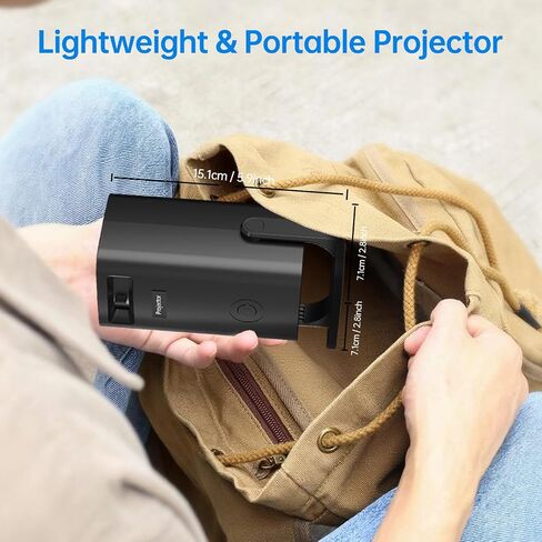 Mini Projector, Full HD 1080P Support Portable Outdoor Movie Projector, Smart Projector Compatible with Smartphone/TV Stick/Laptop/USB/HDMI, Indoor & Outdoor Use in Saudi Arabia