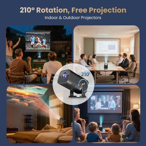 جهاز عرض صغير مع WiFi و Bluetooth ، Portable Outdible Projector 4K ، و 200 ANSI Lumens ، وجهاز عرض ذكي مع Android11.0 ، و PromeCure المدمج في التطبيق للمسرح المنزلي ، والتخييم ، والألعاب in Kuwait