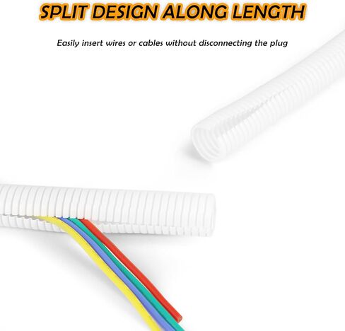 Split Wire Loom Tubing,33FT 33/64Inch(13mm) Orange PP Insulated Corrugated Pipe Wire Car Cable Heat Resistant Protective Sleeve Cord Protectors from Pets No Chew Electric Wire Cover in Saudi Arabia