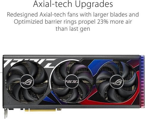 Asus Rog Strix Geforce RTX 4080 Super OC Edition Gaming Graphics Card (PCIE 4.0 ، 16GB GDDR6X ، DLSS 3 ، HDMI 2.1A ، DisplayPort 1.4A ، غرفة البخار ، لوحة خلفية ضخمة ، مزامنة Aura) (متجددة) in Saudi Arabia