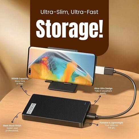Gazelle Ultra Slim Portable Disk - 2 في 1 النوع C و USB 3.0-2 ، HDD الخارجي - للكمبيوتر الشخصي ، MAC ، الكمبيوتر المحمول ، PS4 ، Xbox One ، Xbox (أسود) (500 جيجابايت) in Saudi Arabia