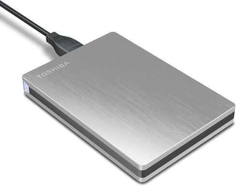 Toshiba Canvio Slim II 1TB Portable External Hard Drive, Silver (HDTD210XS3E1) in Saudi Arabia