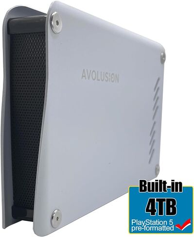 AvoLusion Pro-M5 Series 6TB USB 3.0 محرك الأقراص الصلبة للألعاب الخارجية (لوحدة التحكم في لعبة PS5) (أبيض ، حالة معدنية) (متجددة) in Saudi Arabia