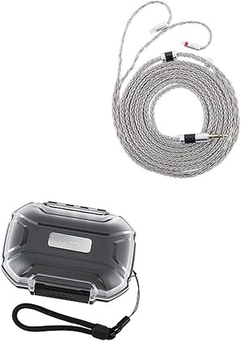 Linsoul Tripowin Zonie IEM Cable, 2m Long Earbud Cord, 16 Core Silver Plated Earphone Cable(2Pin) + LC02 in Ear Monitor Case in Saudi Arabia