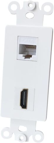 BUPLDET HDMI Ethernet Coax Decora Wall Plate Insert - HDMI CAT6 RJ45 Coaxial Keystone Insert for Midsize/Oversize Decorator Faceplate in Kuwait