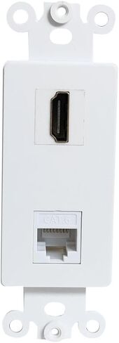 BUPLDET HDMI Ethernet Coax Decora Wall Plate Insert - HDMI CAT6 RJ45 Coaxial Keystone Insert for Midsize/Oversize Decorator Faceplate in Kuwait