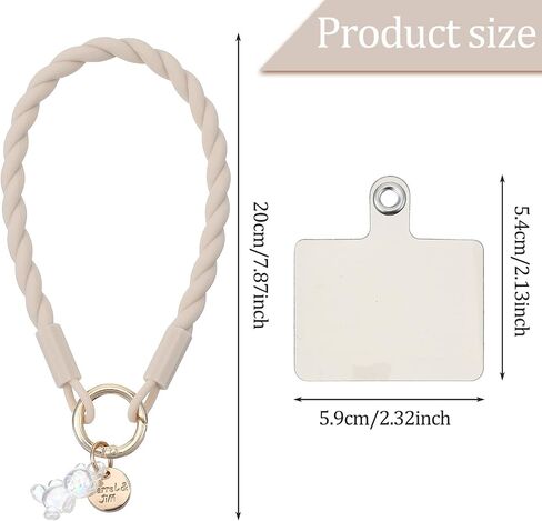 Cute Phone Strap Charm, Non Slip Matching Charm Braided Lanyard for Phone Case Supplies, Mini Bear Silicone Wrist in Saudi Arabia