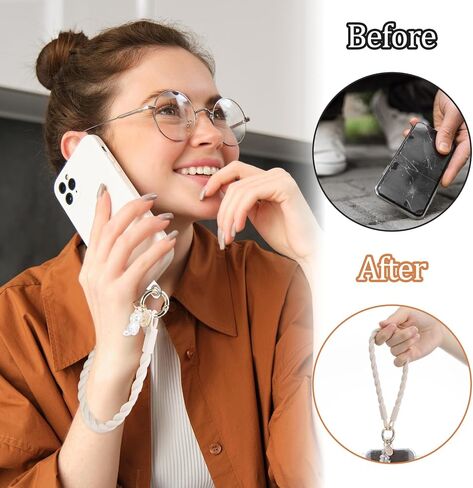 Cute Phone Strap Charm, Non Slip Matching Charm Braided Lanyard for Phone Case Supplies, Mini Bear Silicone Wrist in Saudi Arabia