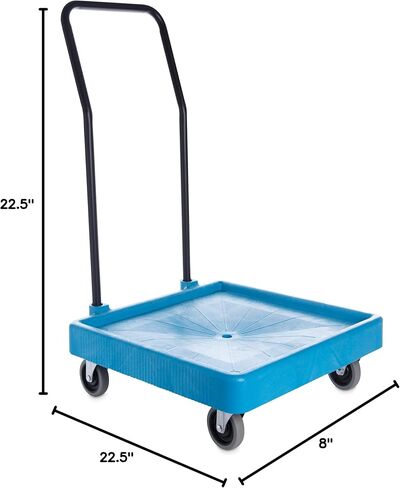 منتجات Carlisle FoodService E-Z Glide Warewashing Rack Dolly Dishwashing Rack Dolly مع استنزاف ومقبض للمطبخ والمطاعم، بلاستيك، 22.5 × 22.5 × 8 بوصة، أسود in Saudi Arabia