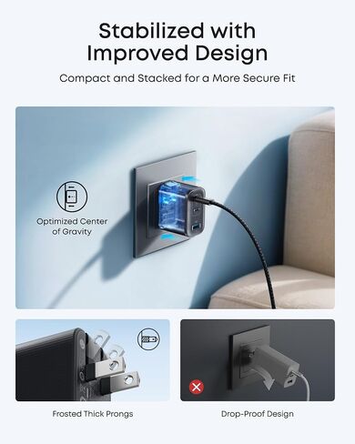 Anker Nano USB C Charger Block, Ultra-Fast 70W Output 3-Port Type C Charger, Fast Charging, Compact and Stylish, for iPhone 16/15 Series, MacBook, iPad, Pixel, Galaxy, and More (Black, Cable Included) in Saudi Arabia
