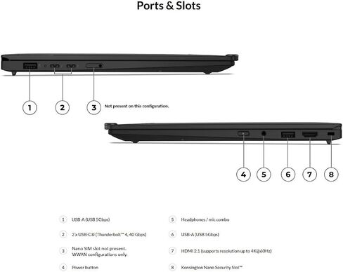 LenovoThinkPad X1 Carbon Gen 13 Aura Edition Laptop with Intel Core Ultra 7 268V vPro Processor, 14" 2.8K 2880 x 1800 OLED Non-Touch Display, Wi-Fi 7, 32GB LPDDR5X-8533MT/s RAM, 1TB SSD, and Win11 Pro in Saudi Arabia