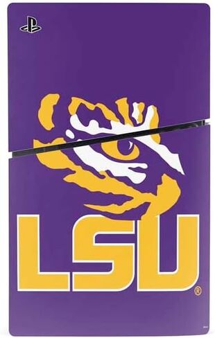 Skinit Decal Gaming Skin Compatible with PS5 Slim Disk Bundle - Officially Licensed LSU Tiger Eye Logo Design in Saudi Arabia