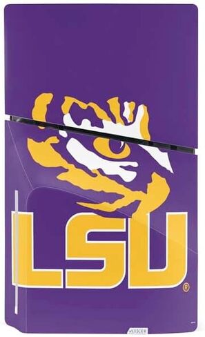 Skinit Decal Gaming Skin Compatible with PS5 Slim Disk Bundle - Officially Licensed LSU Tiger Eye Logo Design in Saudi Arabia