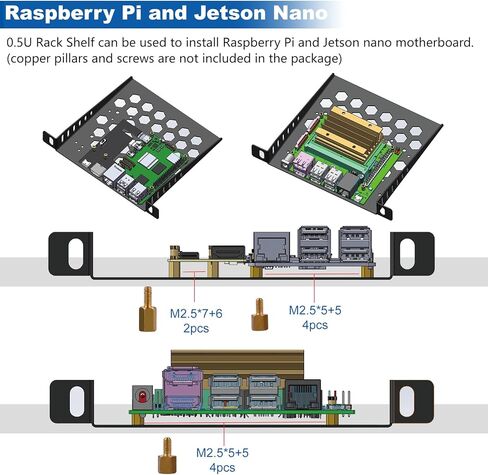 Geekpi Deskpi Rackmate TT Accessories 7 بوصة 0.5U رف رف رف ، 0.5U خادم رف رف رف تنفيس صينية ناتئ فقط لمكتبي رف in Saudi Arabia