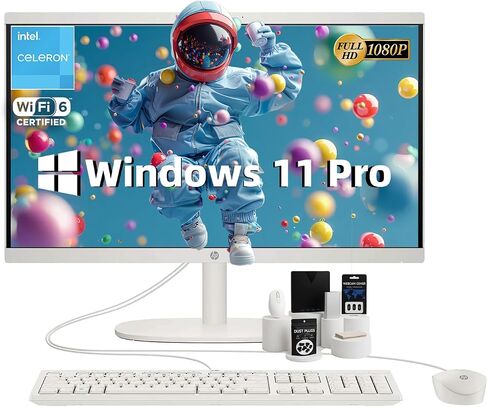 HP 24-inch All-in-One Touchscreen Desktop Computer, Intel Core i5-1035G1 processor, 12 GB RAM, 512 GB SSD, Windows 10 Home (24-df0170, White) in Saudi Arabia