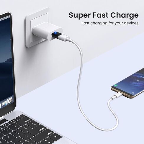 USB-C 3.1 إلى محول البرق (2 عبوة) ، ذكور البرق إلى USB C أنثى ، محول ميكروفون سماعة الرأس ، الشحن ، متوافق مع OTG-أبيض in Kuwait