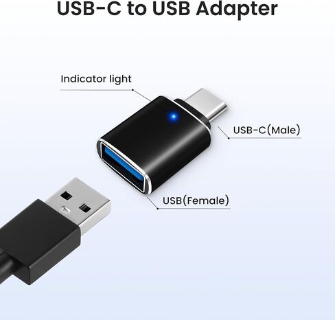 USB-C 3.1 إلى محول البرق (2 عبوة) ، ذكور البرق إلى USB C أنثى ، محول ميكروفون سماعة الرأس ، الشحن ، متوافق مع OTG-أبيض in Kuwait