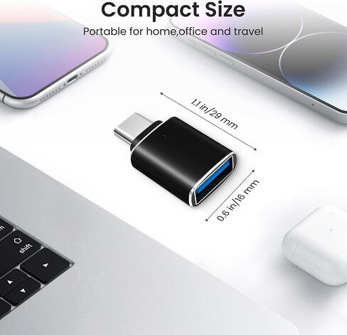 USB-C 3.1 إلى محول البرق (2 عبوة) ، ذكور البرق إلى USB C أنثى ، محول ميكروفون سماعة الرأس ، الشحن ، متوافق مع OTG-أبيض in Kuwait