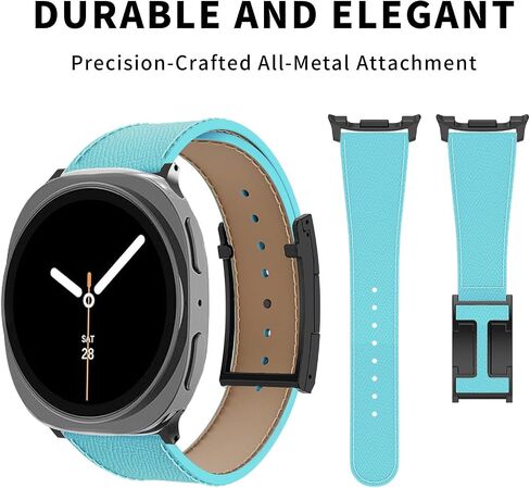 متوافق مع Samsung Galaxy Watch 8 40mm 44mm / 8 Classic 46mm (2025 New) ، حزام بديل للفرقة الجلدية المغناطيسية للرجال والنساء ، Galaxy Watch 8 حزام جلدي in Kuwait