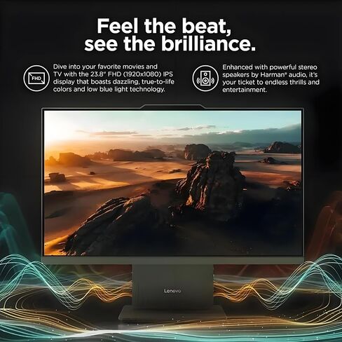 Lenovo ThinkCentre Home & Business All-in-one Computer, 23.8" FHD IPS Display, Intel Core i5-13420H Processor, 64GB DDR5 RAM, 2TB PCIe SSD, Wi-Fi 6, Webcam, USB-C, HDMI in&Out, Windows 11 Pro in Saudi Arabia