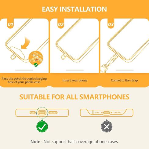 Adjustable Crossbody Phone Lanyard 2 Pack & Retractable ID Badge Card Holder,Universal Cell Phone Multifuctional Patch Lanyards Compatible with Most Smartphones（Black/Black） in Kuwait